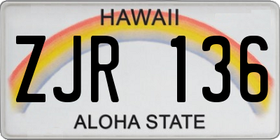 HI license plate ZJR136