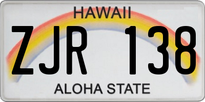 HI license plate ZJR138