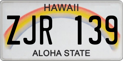 HI license plate ZJR139