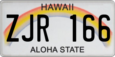 HI license plate ZJR166