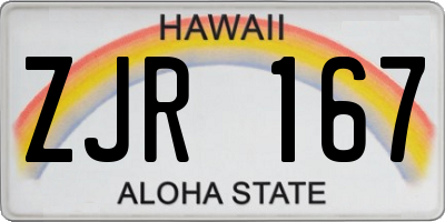 HI license plate ZJR167