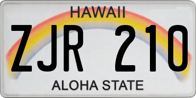 HI license plate ZJR210