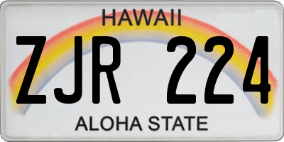 HI license plate ZJR224