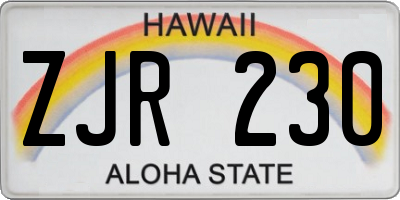 HI license plate ZJR230