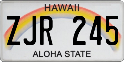 HI license plate ZJR245