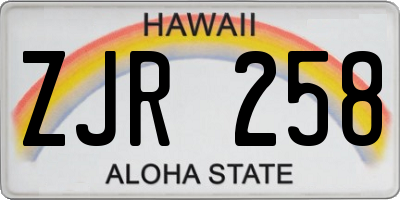 HI license plate ZJR258