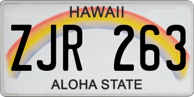 HI license plate ZJR263