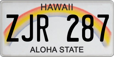 HI license plate ZJR287