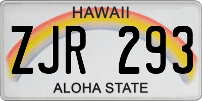 HI license plate ZJR293