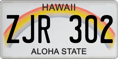 HI license plate ZJR302