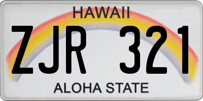 HI license plate ZJR321
