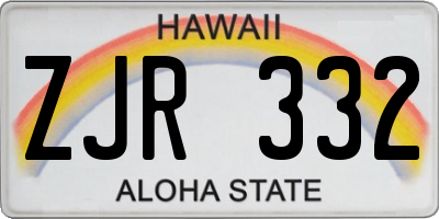 HI license plate ZJR332