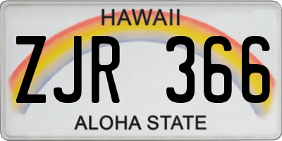 HI license plate ZJR366