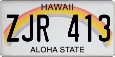 HI license plate ZJR413