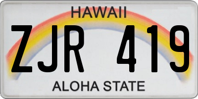 HI license plate ZJR419