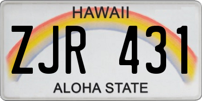 HI license plate ZJR431