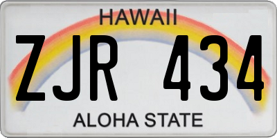 HI license plate ZJR434