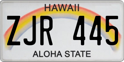 HI license plate ZJR445