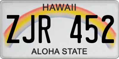 HI license plate ZJR452