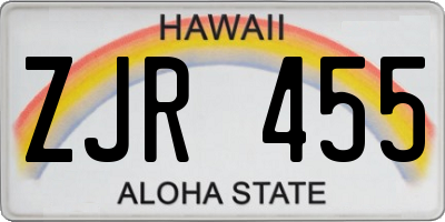 HI license plate ZJR455