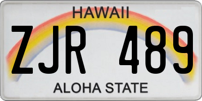 HI license plate ZJR489