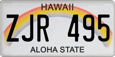 HI license plate ZJR495