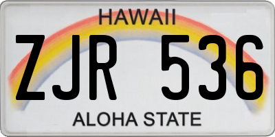 HI license plate ZJR536