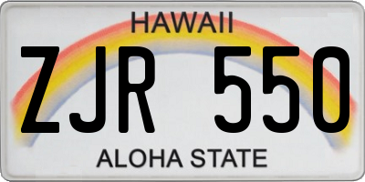 HI license plate ZJR550