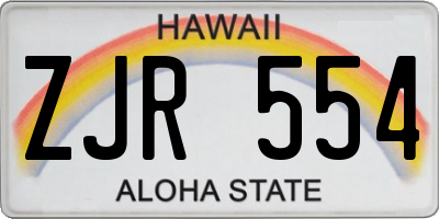 HI license plate ZJR554