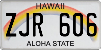 HI license plate ZJR606