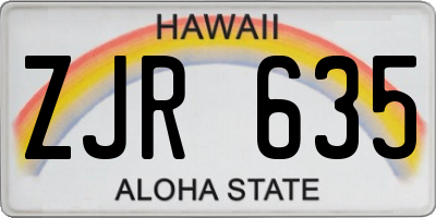 HI license plate ZJR635