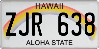 HI license plate ZJR638