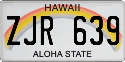 HI license plate ZJR639