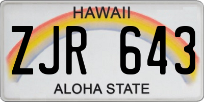 HI license plate ZJR643
