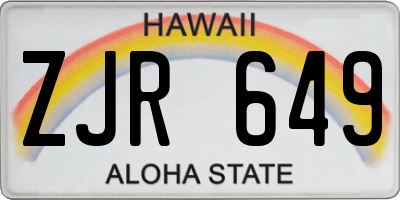 HI license plate ZJR649