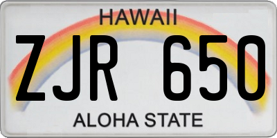 HI license plate ZJR650