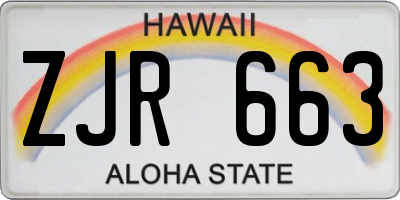 HI license plate ZJR663