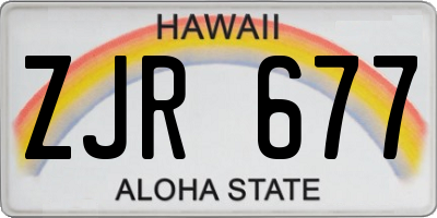 HI license plate ZJR677