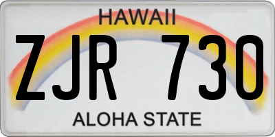 HI license plate ZJR730