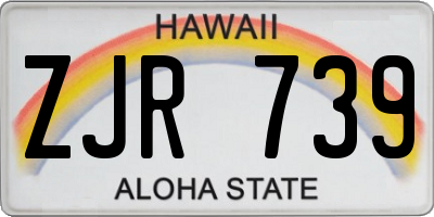 HI license plate ZJR739
