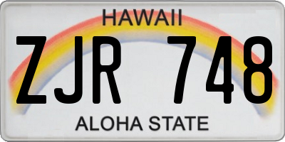 HI license plate ZJR748