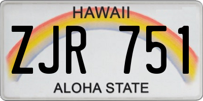 HI license plate ZJR751