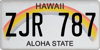 HI license plate ZJR787