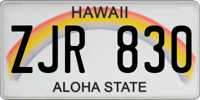 HI license plate ZJR830