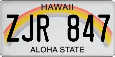 HI license plate ZJR847