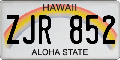 HI license plate ZJR852