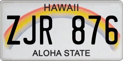 HI license plate ZJR876
