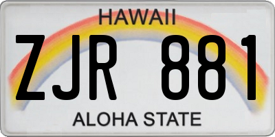 HI license plate ZJR881