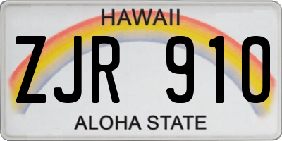 HI license plate ZJR910