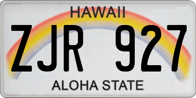 HI license plate ZJR927
